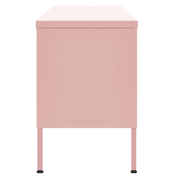 Mueble para TV de acero rosa 105x35x50 cm M 5