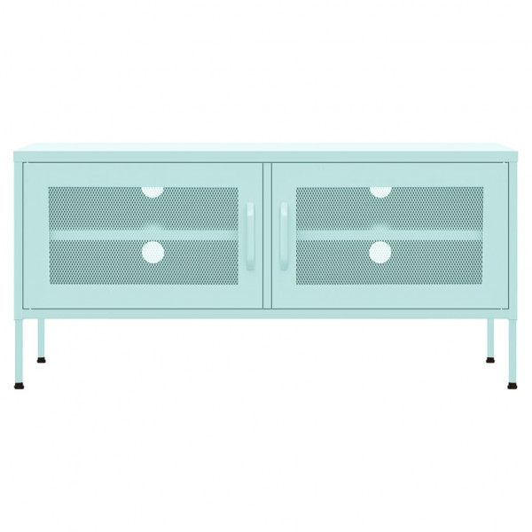 Mueble para TV de acero verde menta 105x35x50 cm M 4