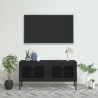 Mueble para TV de acero negro 105x35x50 cm 1