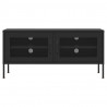 Mueble para TV de acero negro 105x35x50 cm 4