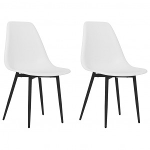 Cadeiras de jantar 2 pcs PP branco H