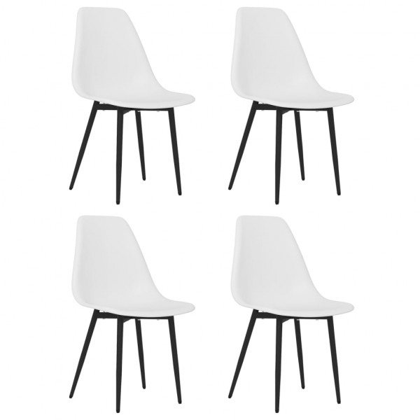 Cadeiras de jantar 4 pcs PP branco M 2