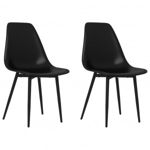 Cadeiras de jantar 2 pcs PP preto H