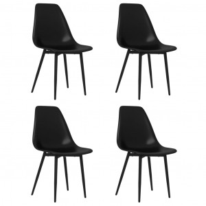 Cadeiras de jantar 4 pcs PP preto H