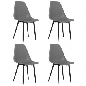 Cadeiras de jantar 4 pcs PP cinzento H