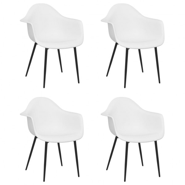 Cadeiras de jantar 4 pcs PP branco M 2