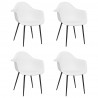 Cadeiras de jantar 4 pcs PP branco 2