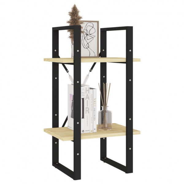 Estante com 2 prateleiras 40x30x70 cm pinho maciço castanho M 4