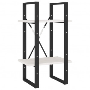 Estante com 2 prateleiras 40x30x70 cm pinho maciço branco H