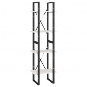 Estante com 4 prateleiras 40x30x140 cm pinho maciço branco H