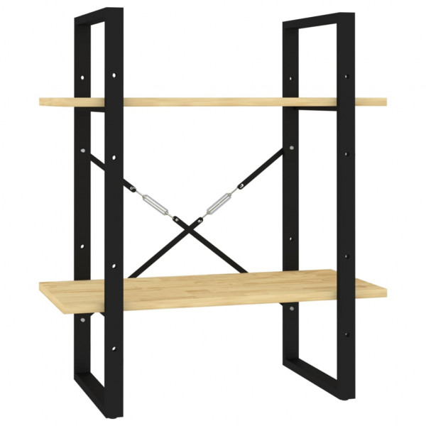 Estantería 2 niveles madera maciza de pino 60x30x70 cm M 2