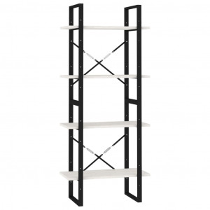 Estante com 4 prateleiras 60x30x140 cm pinho maciço branco H