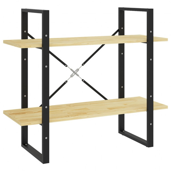 Estante com 2 prateleiras 80x30x70 cm pinho maciço castanho M 2