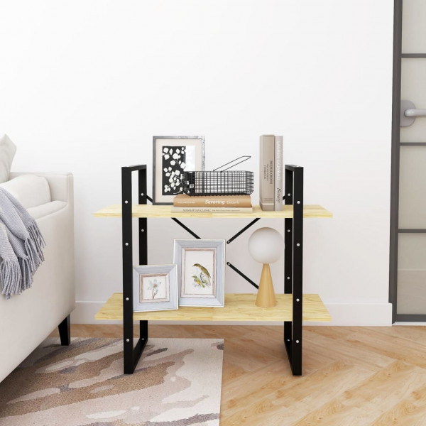 Estantería 2 niveles madera maciza de pino 80x30x70 cm M 3