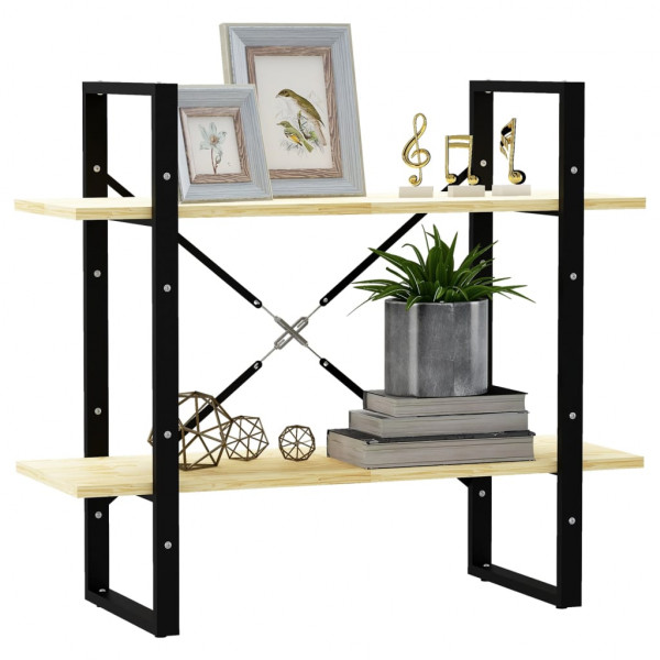 Estante com 2 prateleiras 80x30x70 cm pinho maciço castanho M 4