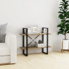 Estantería de 2 niveles madera maciza de pino 80x30x70 cm 1