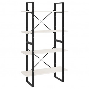 Estante com 4 prateleiras 80x30x140 cm pinho maciço branco H