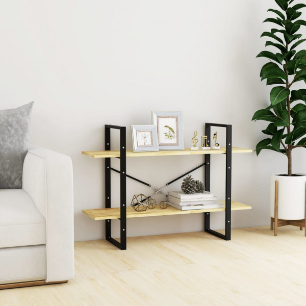 Estantería 2 niveles madera maciza de pino 100x30x70 cm D