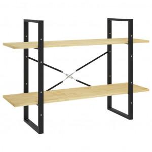 Estante com 2 prateleiras 100x30x70 cm pinho maciço castanho H