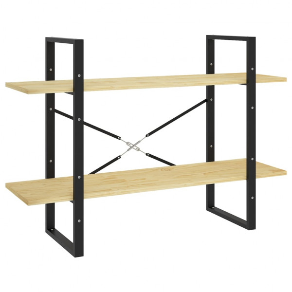 Estantería 2 niveles madera maciza de pino 100x30x70 cm M 2