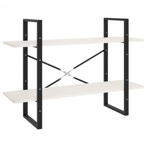 Estante com 2 prateleiras 100x30x70 cm pinho maciço branco H