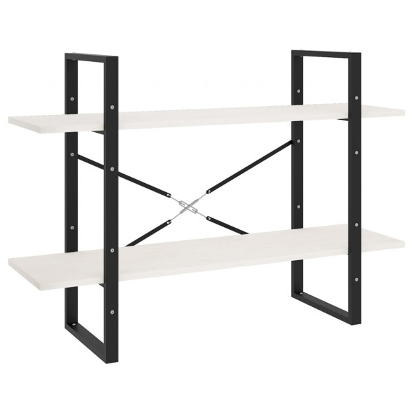Estante com 2 prateleiras 100x30x70 cm pinho maciço branco M 2