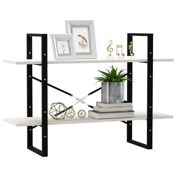 Estante com 2 prateleiras 100x30x70 cm pinho maciço branco M 4