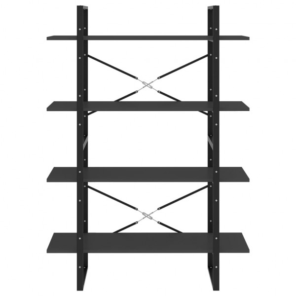 Estantería de 4 niveles madera contrachapada gris 40x30x140 cm M 5