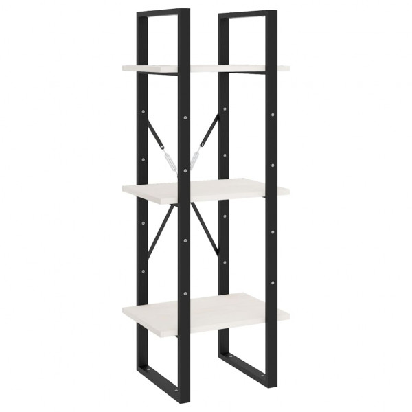 Estante c/ 3 prateleiras 40x30x105 cm pinho maciço branco M 2