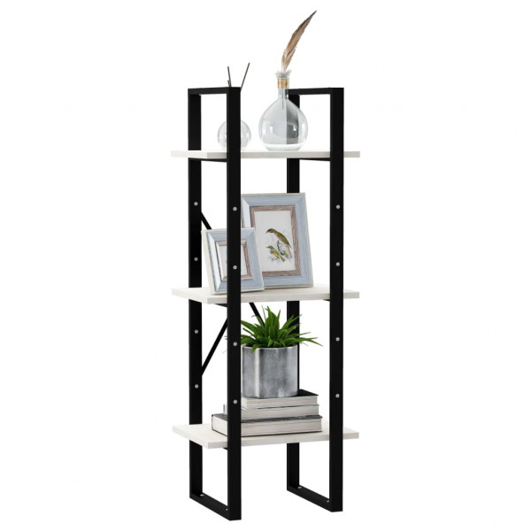 Estante c/ 3 prateleiras 40x30x105 cm pinho maciço branco M 3