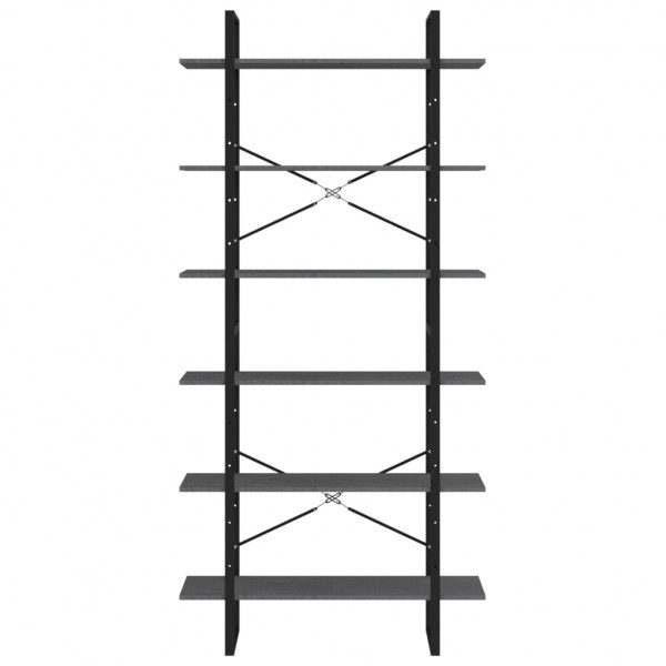 Estante alta 100x30x210 cm madeira de pinho maciça cinzento M 5