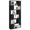 Librería separador madera contrachapada negro 80x24x186 cm 1