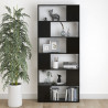 Librería separador madera contrachapada negro 80x24x186 cm 4