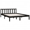 Estructura de cama madera maciza de pino negro 135x190 cm 3