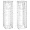 Postes/cestos gabião 2 pcs 40x40x140 cm ferro 2