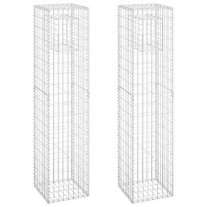 Postes/cestos gabião 2 pcs 40x40x180 cm ferro H