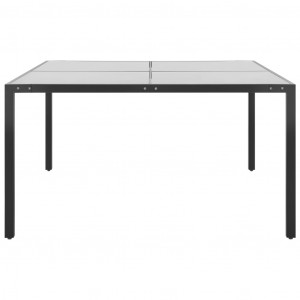 Mesa de jardín de acero y vidrio antracita 130x130x72 cm H