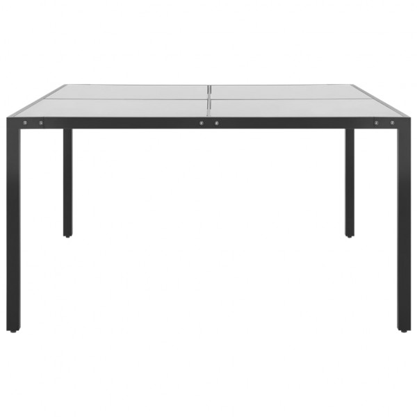 Mesa de jardim 130x130x72 cm aço e vidro antracite M 2