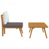 Set muebles de jardín 2 pzas con cojines madera maciza acacia 4