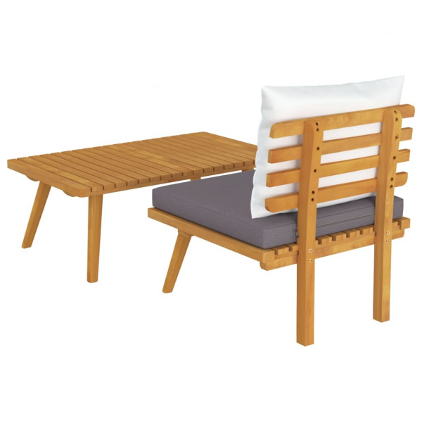 Set muebles de jardín 2 pzas con cojines madera maciza acacia M 5
