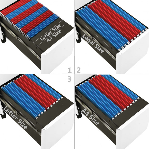 Armario archivador móvil acero blanco 30x45x59 cm M 2