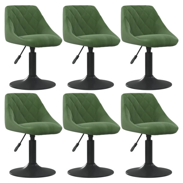 Sillas de comedor giratorias 6 unidades terciopelo verde oscuro D
