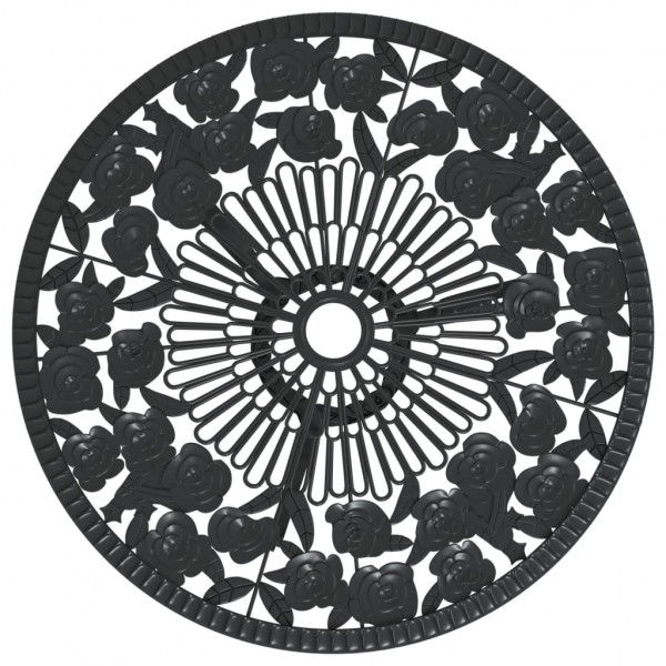 Mesa y sillas de bistró 3 piezas aluminio fundido negro M 4