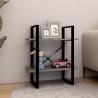 Estante com 2 prateleiras 60x30x70 cm pinho maciço cinzento 3