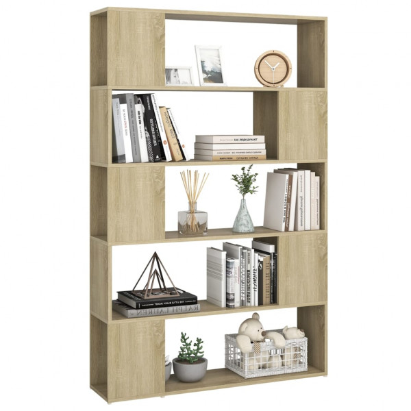Librería separador contrachapada roble Sonoma 100x24x155 cm M 3