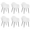 Cadeiras de jantar 6 pcs PP branco 2