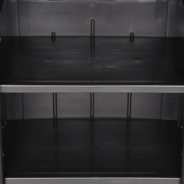 Armario de almacenaje de jardín ratán PP negro 65x45x172 cm M 5