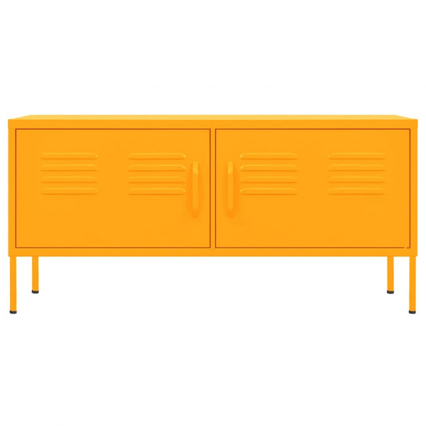 Mueble para TV de acero amarillo mostaza 105x35x50 cm M 3