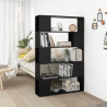 Librería separador madera contrachapada negro 100x24x155 cm 1