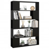 Librería separador madera contrachapada negro 100x24x155 cm 3